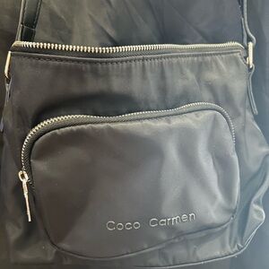 Coco + Carmen Sleek Black Messenger Bag